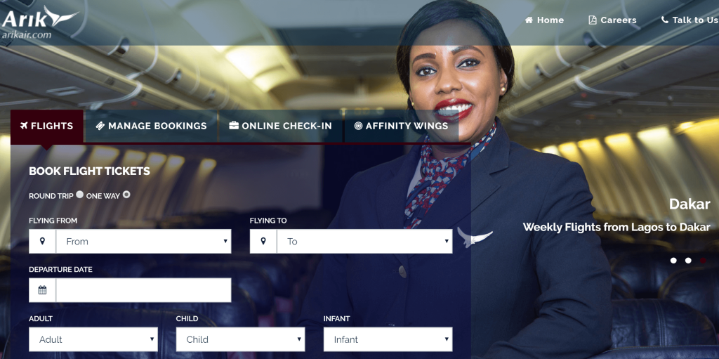 Arik Air Booking Online